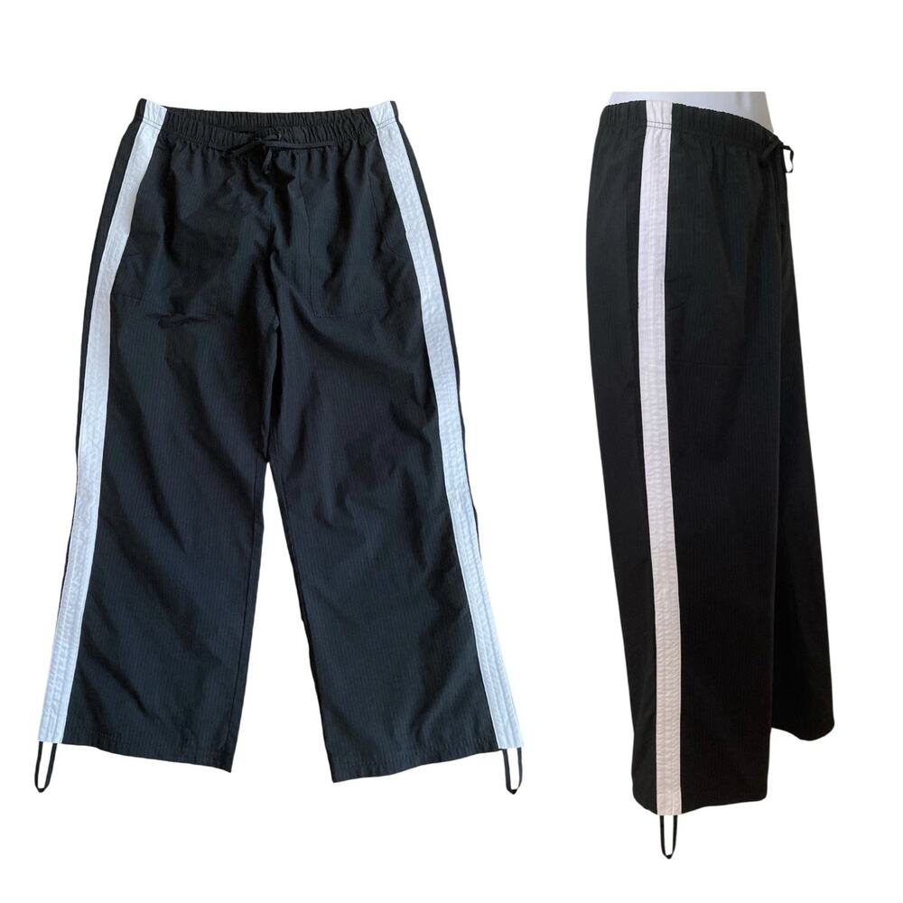 Vintage Y2k New York & Co Activewear Athletic Stripe Track Parachute Pants S/M